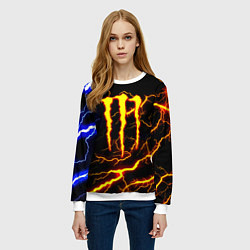 Свитшот женский Monster energy шторм, цвет: 3D-белый — фото 2