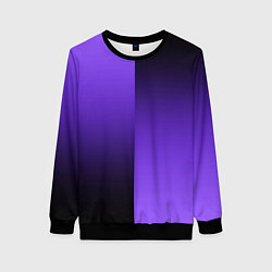 Свитшот женский Чёрно-сиреневый градиент пополам, цвет: 3D-черный