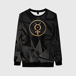 Свитшот женский Marilyn Manson golden poly, цвет: 3D-черный