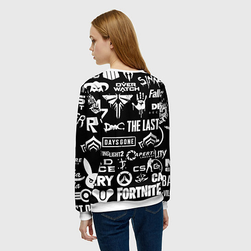 Женский свитшот Сталкер все логотипы игр / 3D-Белый – фото 4