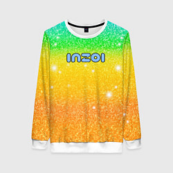 Женский свитшот Inzoi зелено-желтый фон