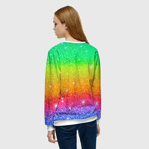 Женский свитшот Inzoi блестящий радужный фон / 3D-Белый – фото 4
