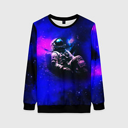 Свитшот женский Астронавт в пучине, цвет: 3D-черный
