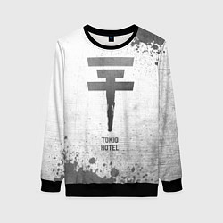 Свитшот женский Tokio Hotel - white gradient, цвет: 3D-черный