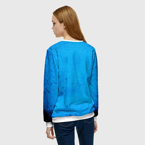 Женский свитшот Ядро для талкания на синем / 3D-Белый – фото 4