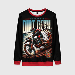 Свитшот женский Motocross - dirt devil, цвет: 3D-красный