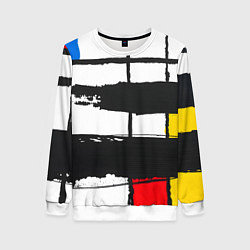 Свитшот женский В стиле пита мондриана, цвет: 3D-белый