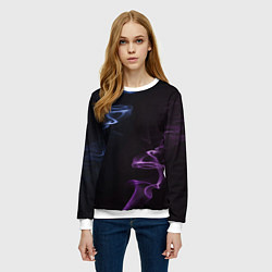 Свитшот женский Color black blue pink, цвет: 3D-белый — фото 2