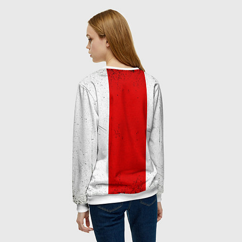 Женский свитшот Легкоатлет на красно-белом / 3D-Белый – фото 4