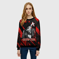 Свитшот женский Сектор Газа красно-черный фон, цвет: 3D-черный — фото 2