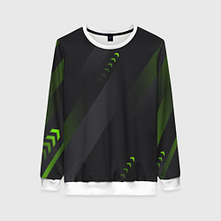 Свитшот женский Color black green, цвет: 3D-белый