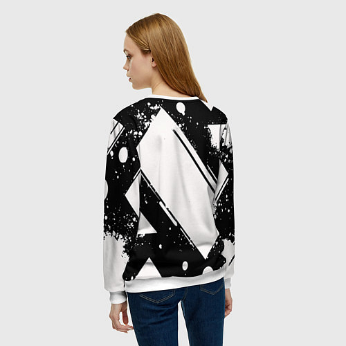 Женский свитшот Color black white / 3D-Белый – фото 4