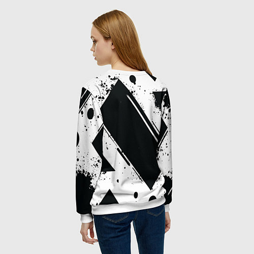 Женский свитшот Color black white / 3D-Белый – фото 4