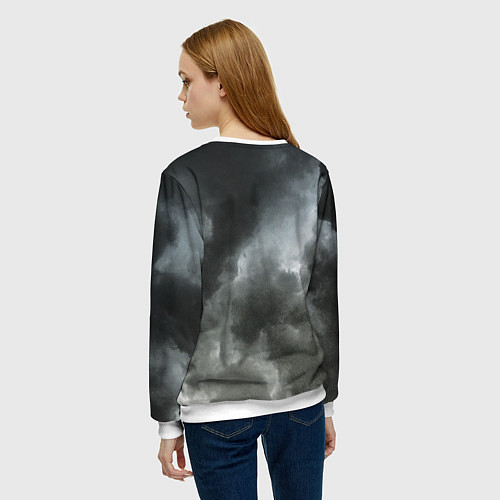 Женский свитшот Славянский Перун - небо славян / 3D-Белый – фото 4