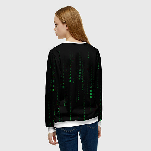 Женский свитшот Color black green / 3D-Белый – фото 4
