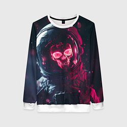 Женский свитшот Красный череп в скафандре космонавта