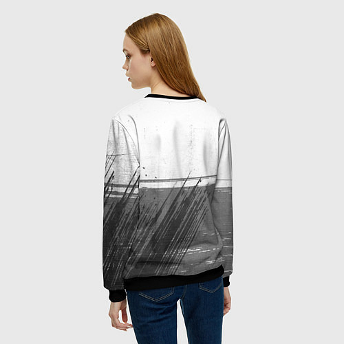 Женский свитшот GTA - white gradient посередине / 3D-Черный – фото 4