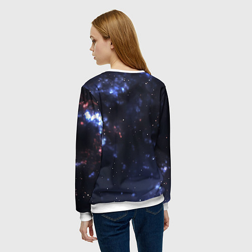 Женский свитшот Чужой на фоне вселенной / 3D-Белый – фото 4