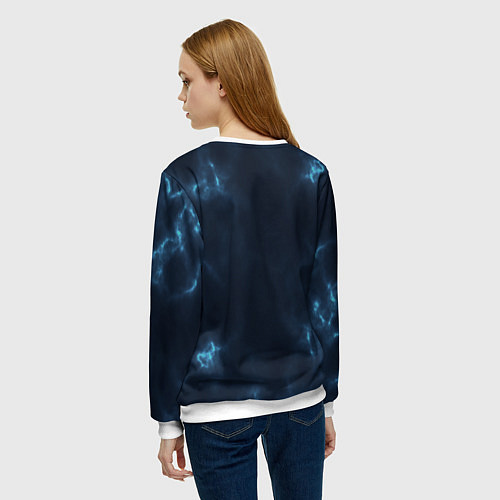 Женский свитшот The color is blue / 3D-Белый – фото 4