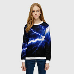 Свитшот женский Lightning blue, цвет: 3D-белый — фото 2