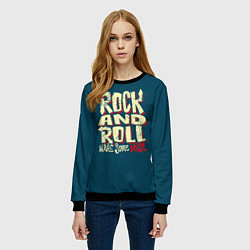 Свитшот женский Рок н ролл шум, цвет: 3D-черный — фото 2