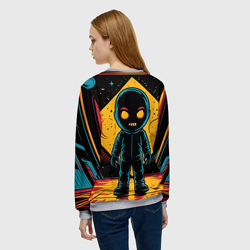 Женский свитшот Недовольный инопланетянин / 3D-Меланж – фото 4