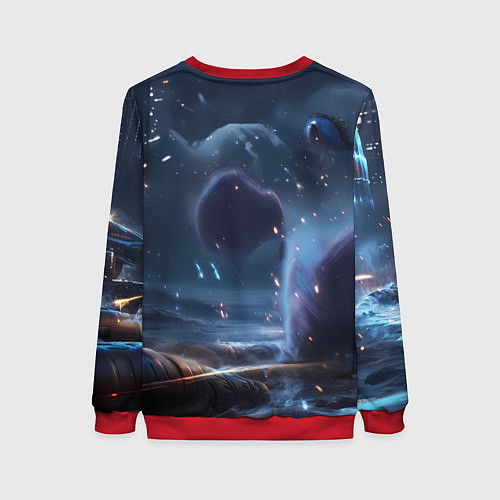 Женский свитшот Русский медведь кибер-война / 3D-Красный – фото 2