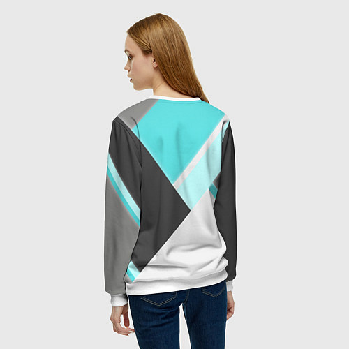Женский свитшот Color black blue / 3D-Белый – фото 4