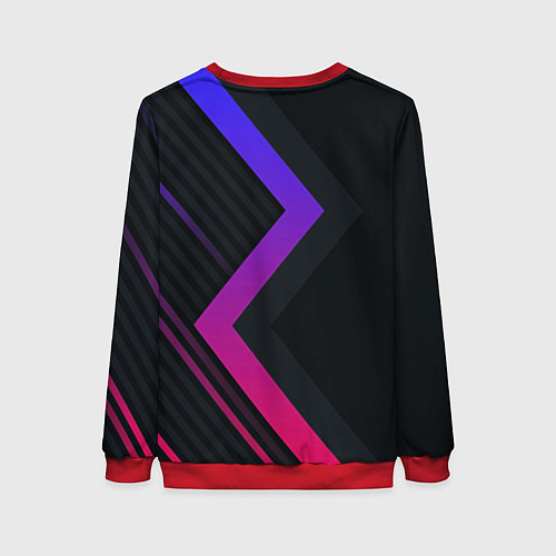 Женский свитшот Color black line / 3D-Красный – фото 2