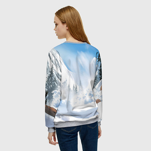 Женский свитшот Злой русский медведь / 3D-Меланж – фото 4