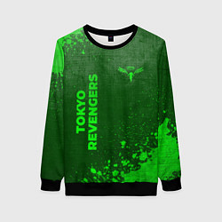 Свитшот женский Tokyo Revengers - green gradient вертикально, цвет: 3D-черный