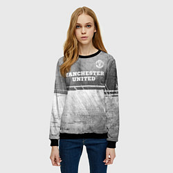 Свитшот женский Manchester United - grey gradient посередине, цвет: 3D-черный — фото 2