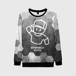 Свитшот женский Stumble Guys - grey gradient, цвет: 3D-черный