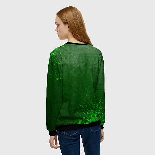 Женский свитшот Leicester City - green gradient / 3D-Черный – фото 4
