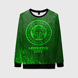 Свитшот женский Leicester City - green gradient, цвет: 3D-черный