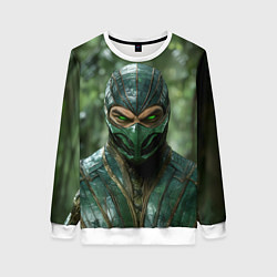 Женский свитшот Рептилия с зелеными глазами