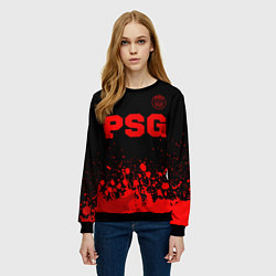 Свитшот женский PSG - red gradient посередине, цвет: 3D-черный — фото 2