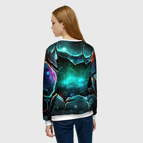 Женский свитшот Россия - объемные плиты / 3D-Белый – фото 4