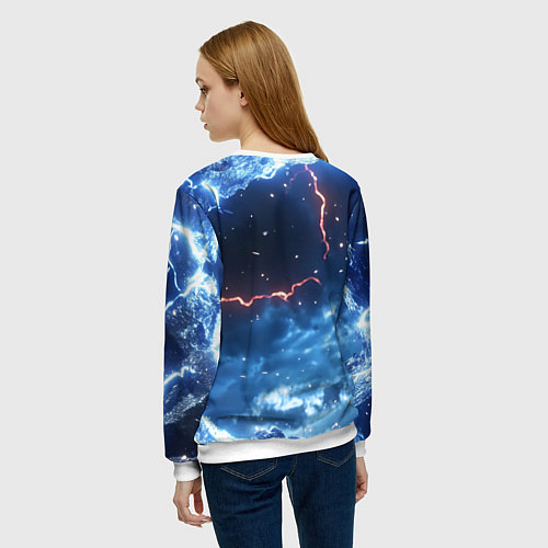 Женский свитшот Герб России и ледяной фон / 3D-Белый – фото 4
