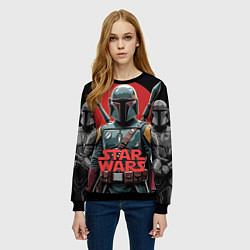 Свитшот женский Boba Fett звездные войны, цвет: 3D-черный — фото 2