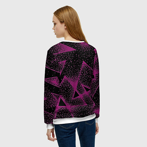 Женский свитшот The triangle is pink / 3D-Белый – фото 4