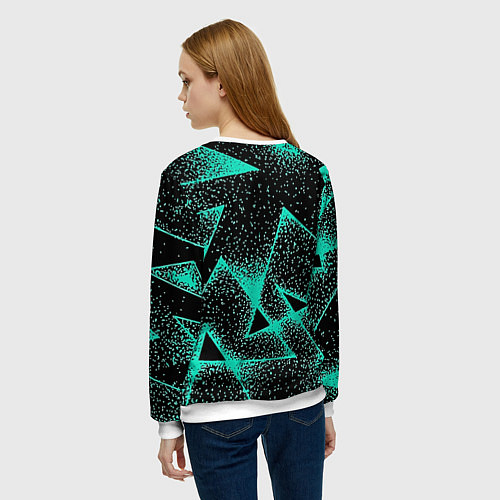 Женский свитшот The triangle is light blue / 3D-Белый – фото 4