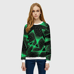 Свитшот женский A light green triangle with dots, цвет: 3D-белый — фото 2
