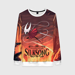 Свитшот женский Герой Hollow knight silksong, цвет: 3D-белый