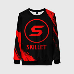 Свитшот женский Skillet - red gradient, цвет: 3D-черный