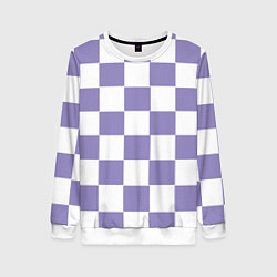 Свитшот женский Квадраты фиолетовые, цвет: 3D-белый