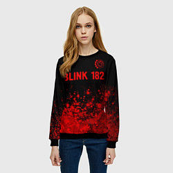 Свитшот женский Blink 182 - red gradient посередине, цвет: 3D-черный — фото 2
