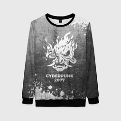 Свитшот женский Cyberpunk 2077 - grey gradient, цвет: 3D-черный