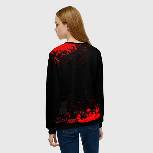 Женский свитшот Rolling Stones - red gradient / 3D-Черный – фото 4