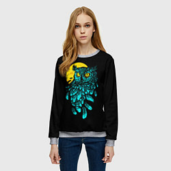 Свитшот женский Night owl, цвет: 3D-меланж — фото 2